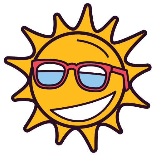 illustrated sun wearing sunglasses illustrated sun wearing sunglasses