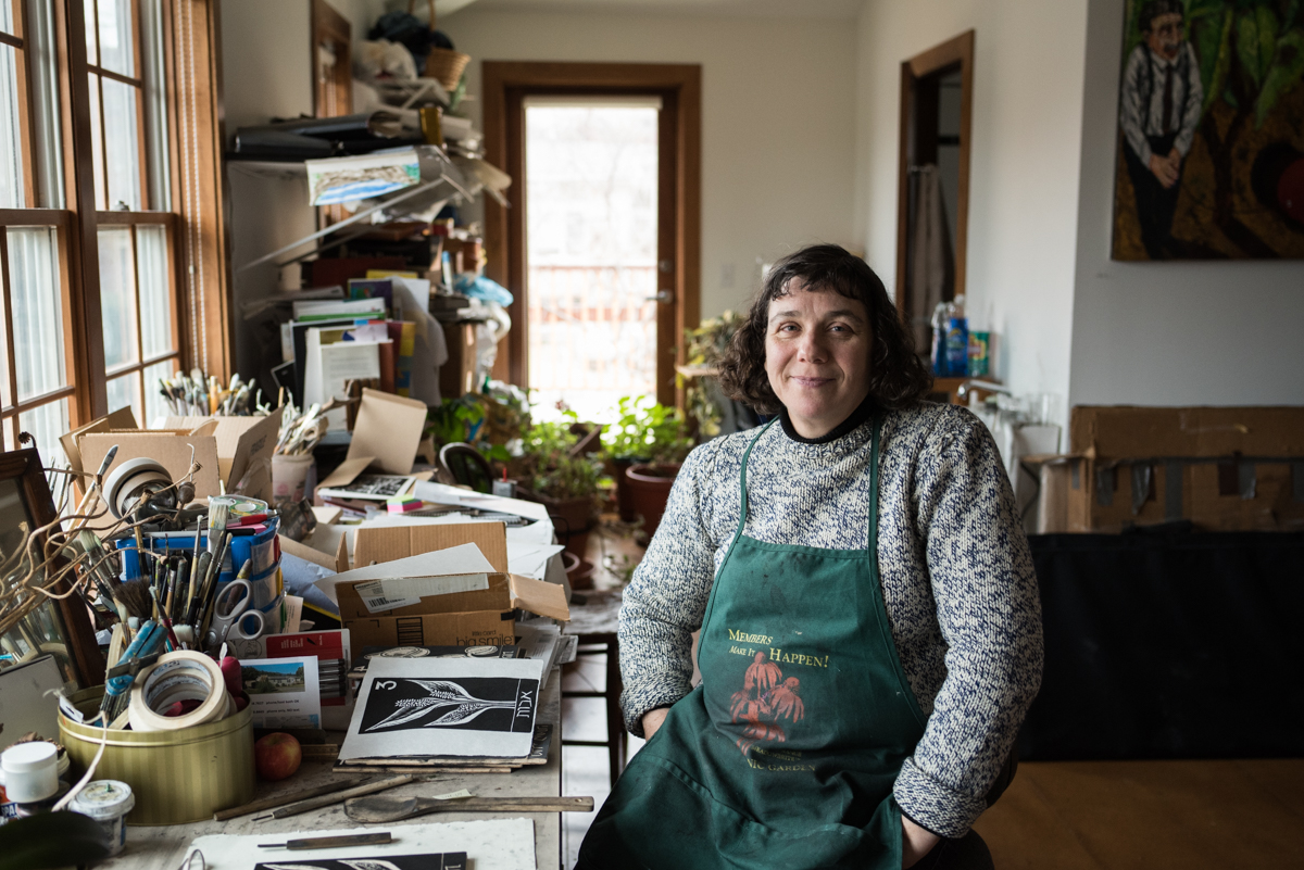 Gabriella Boros in her home studio