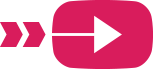 A white arrow in the center of a pink rectangle with rounded corners. There are two pink notches outside of the rectangle to mark the tail of the arrow.